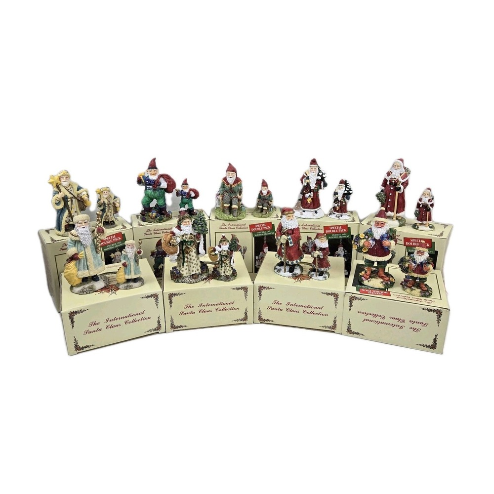 9 International Santa Claus Collection Special Double Pack Figurines & Ornaments